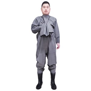 橡胶下水裤水库鞋连体全身超轻防水衣服男半身叉雨夏季鱼裤赶海