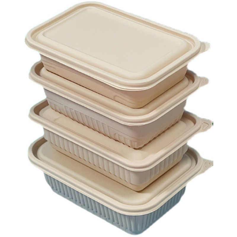 一次性快餐盒外卖打包盒子带盖食品级长方形饭盒商用环保可降解