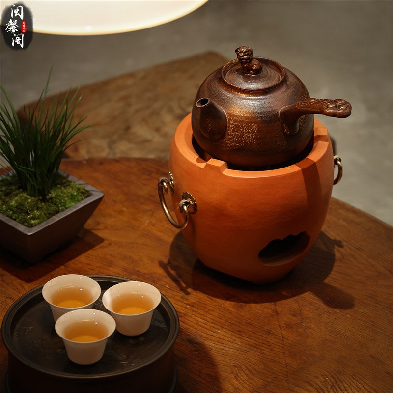 纯手工红泥煮茶炉副榜炉大力士炉围炉煮茶闽西童耿辉大师碳炉家用