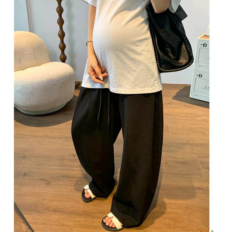 孕妇亚麻裤子女2026夏季薄款棉麻苎麻休闲阔腿新款孕妇弯刀长裤子