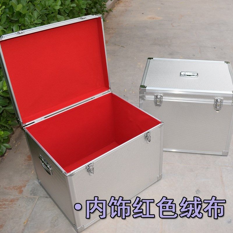 铝合金收纳箱加厚大号盒子带锁手提式密码箱储物箱子收银钱箱定制