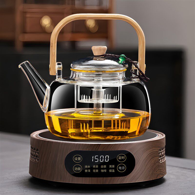 全玻璃煮茶壶2025新款加厚耐高温蒸煮一体烧水泡茶壶电陶炉煮茶器