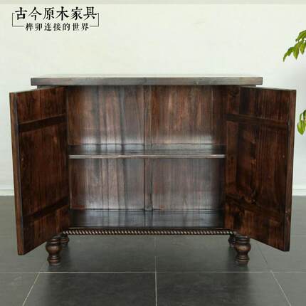 东南亚风格实木雕花储物装饰柜古今原木家具TV148-30中式玄关柜