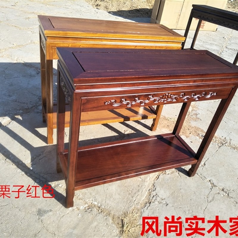 沙发旁实木小桌条桌边几小茶桌实木小茶几鱼缸桌玄关桌餐桌旁小桌