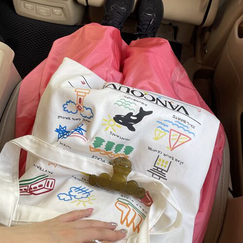 Youngforever温哥华生活体验和趣事布袋托特包休闲英文帆布包印花