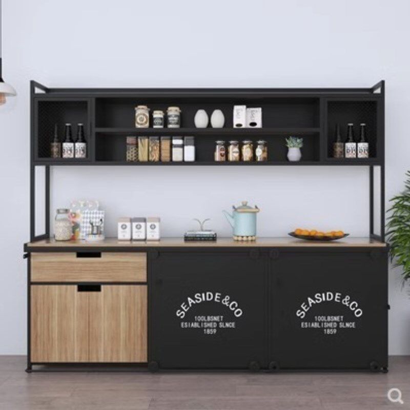 铁艺储物柜工业风餐边柜茶水柜置物柜餐厅收纳多功能碗柜餐柜高柜