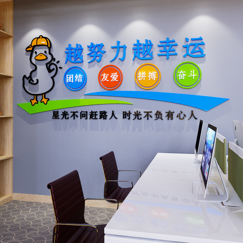 办公室励志标语3d立体墙贴画公司企业文化墙激励文字墙面装饰自粘