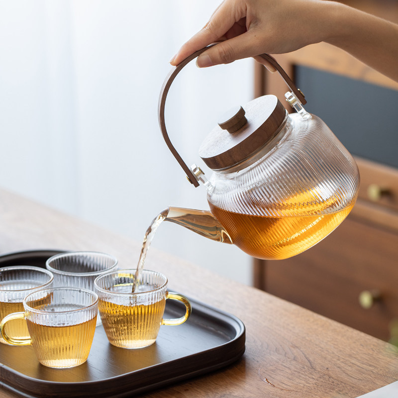 花茶壶蜡烛加热煮茶炉茶具套组泡茶家用围炉黑晶炉煮茶玻璃烧水壶