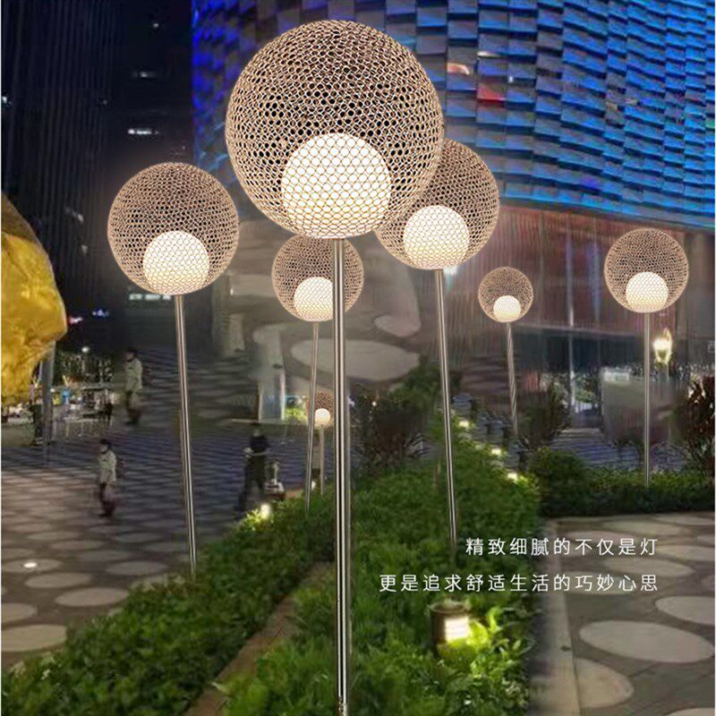 圆球蒲公英灯户外雕塑摆件公园广场庭院售楼部美陈景观亮化草坪灯