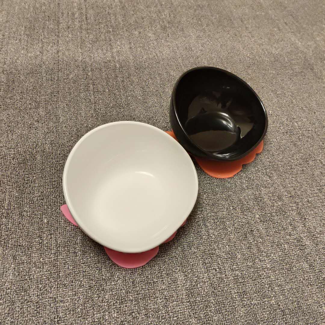 狗碗高脚陶瓷斜口碗防滑防打翻法斗碗宠物碗狗盆扁脸猫碗斗牛碗