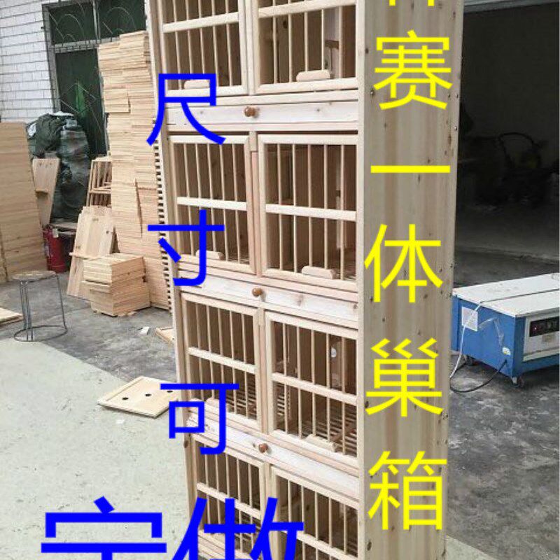 种赛一体巢箱 配对笼巢箱 鸽具栖架全实木 赛鸽巢箱 厂家可定做