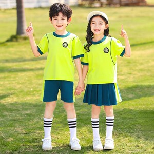 学院风校服小学生班服夏季新款男女童红色班服老师两件套幼儿园服