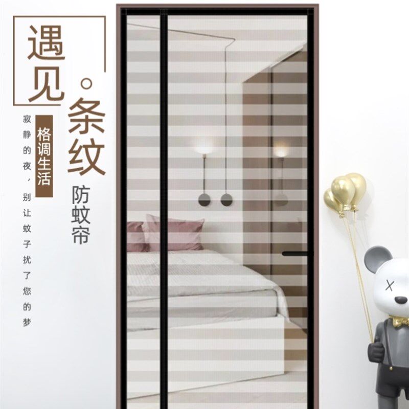 K入户门铁门室外门蚊帐防蚊门帘单扇纱帘玄关挡蚊虫自吸磁吸隔蚊