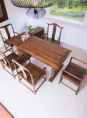 新中式住宅家具宋代风纯实木茶桌椅组合办公室泡茶台茶几茶台茶桌