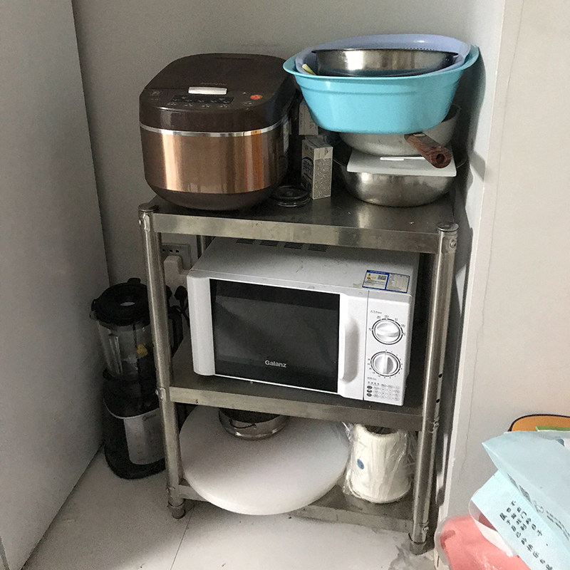 不锈钢带轮墙角架移动转角架拐角架置物架家用阳台角落杂物架货架