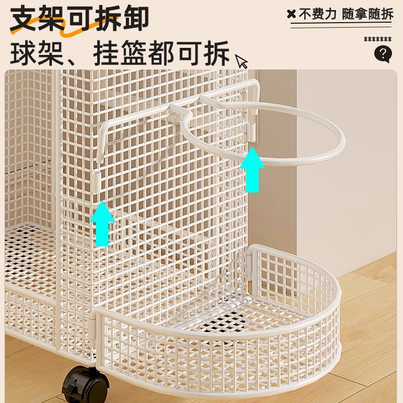 装篮球收纳桶家用瑜伽垫收纳筐带轮健身器材夹缝羽毛球拍置物架子图片
