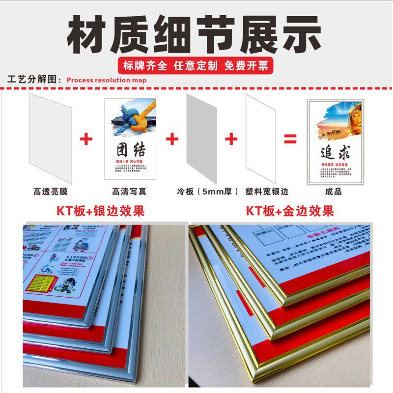 企业员工激励文化墙办公室公司规章制度团队诚信拼搏品质责任牌文