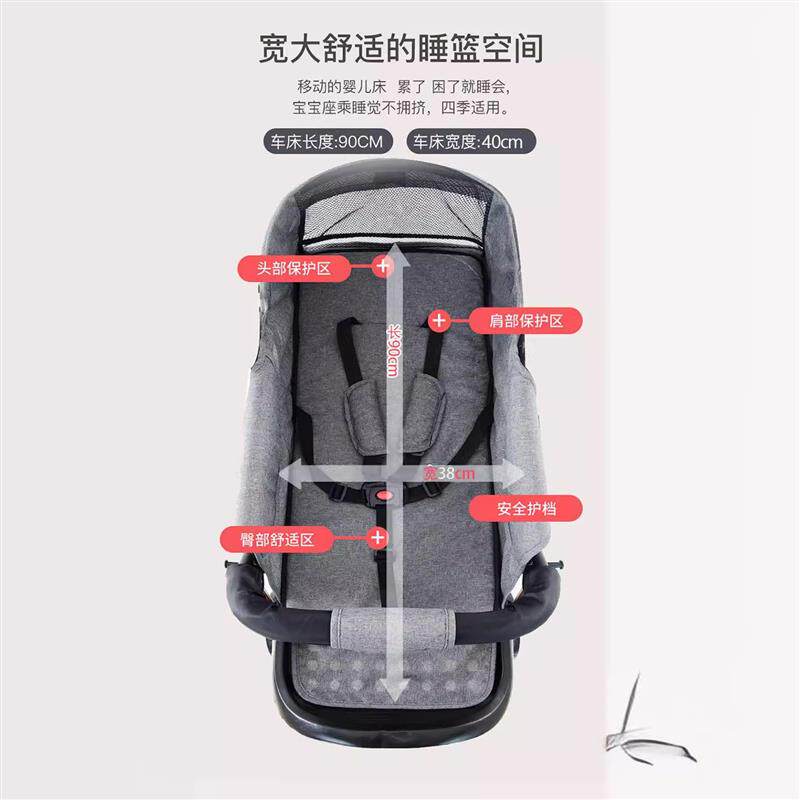折叠婴儿手推车可坐可躺轻便四轮减震遛溜娃推车宝宝车外出推车人