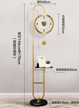 纯铜落地钟表客厅欧式家用轻奢高档大气装饰别墅摆件座钟立式时钟