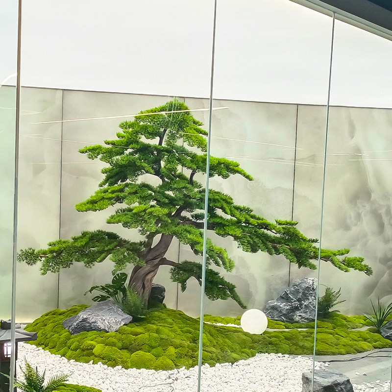 迎客松仿真树大型罗汉松室内外橱窗装饰假松树新中式造景绿植景观