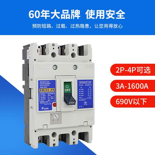 台湾士林塑壳断路器BM-SN  2P3P4P63A100A160A250A塑壳式开关原装