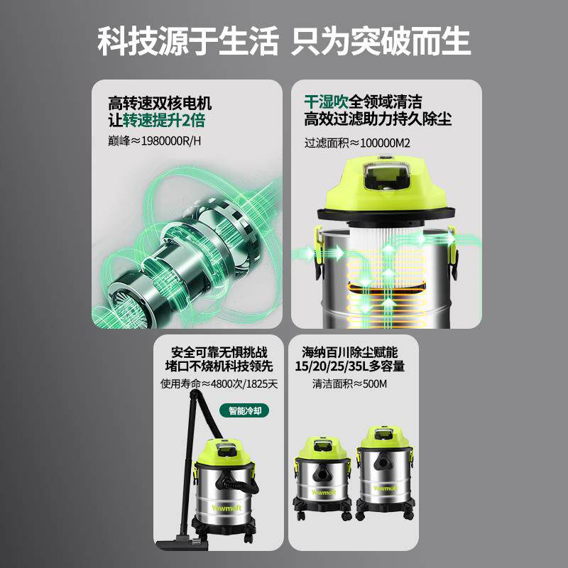 无线吸尘器充电式大功率锂电工业级大吸力车间工厂仓库办公室商用