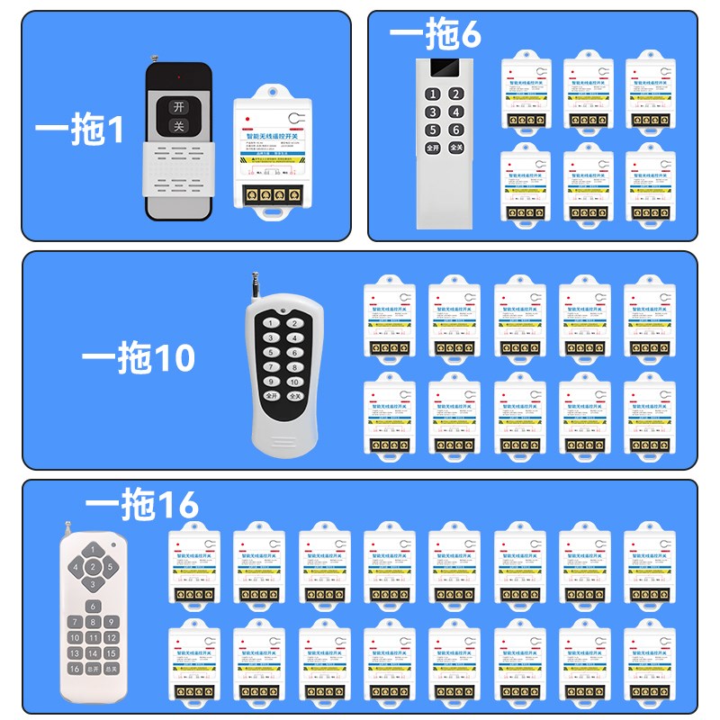 大功率智能无线遥控开关多路灯电源控制器220v展厅灯光远程遥控器