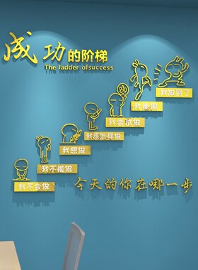 创意励志激励贴纸自粘学校班级教室墙面装饰公司企业3d立体墙贴