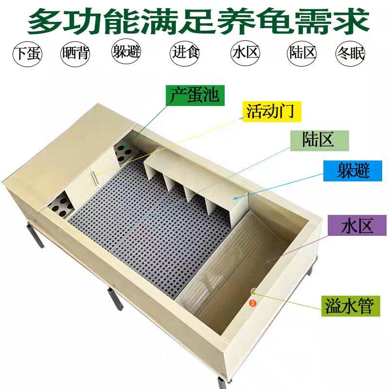 半水陆龟黄缘龟箱阳台家用乌龟缸pp养殖箱产蛋繁殖龟箱带垫板直销