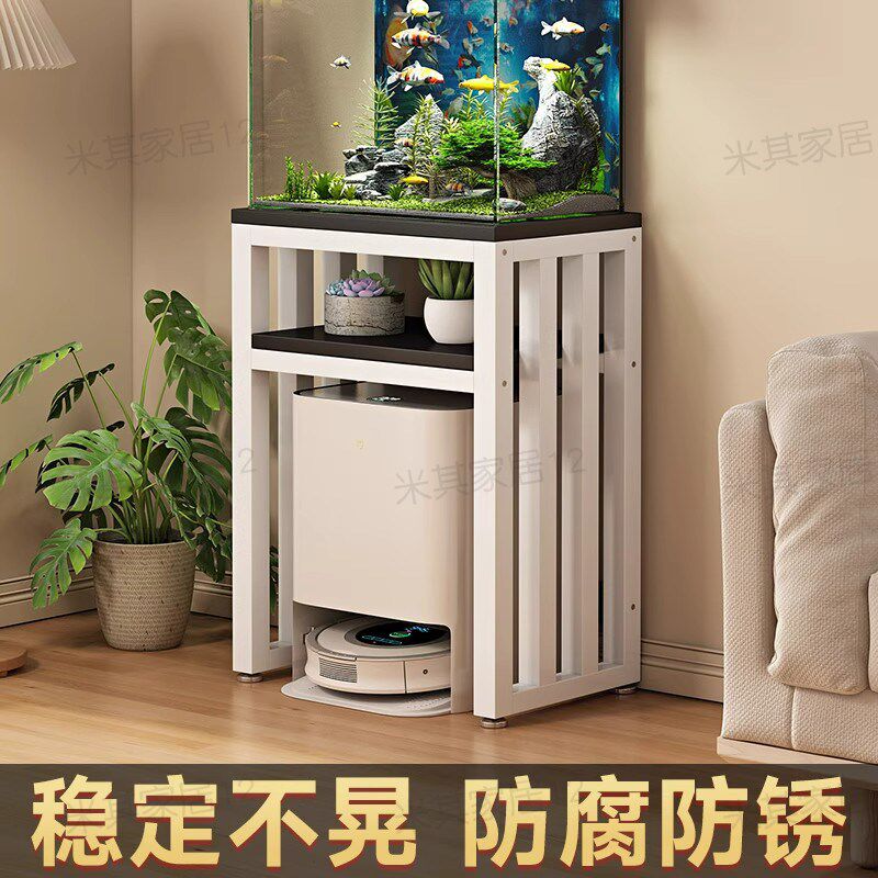 鱼缸架子落地家用鱼缸底柜多功能双层放扫地机器人置物架角落定制