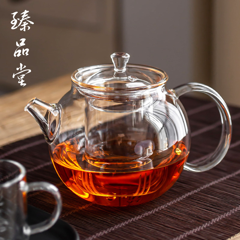 臻品堂泡茶壶带过滤套装家用功夫花茶玻璃茶具耐高温可加热煮茶壶
