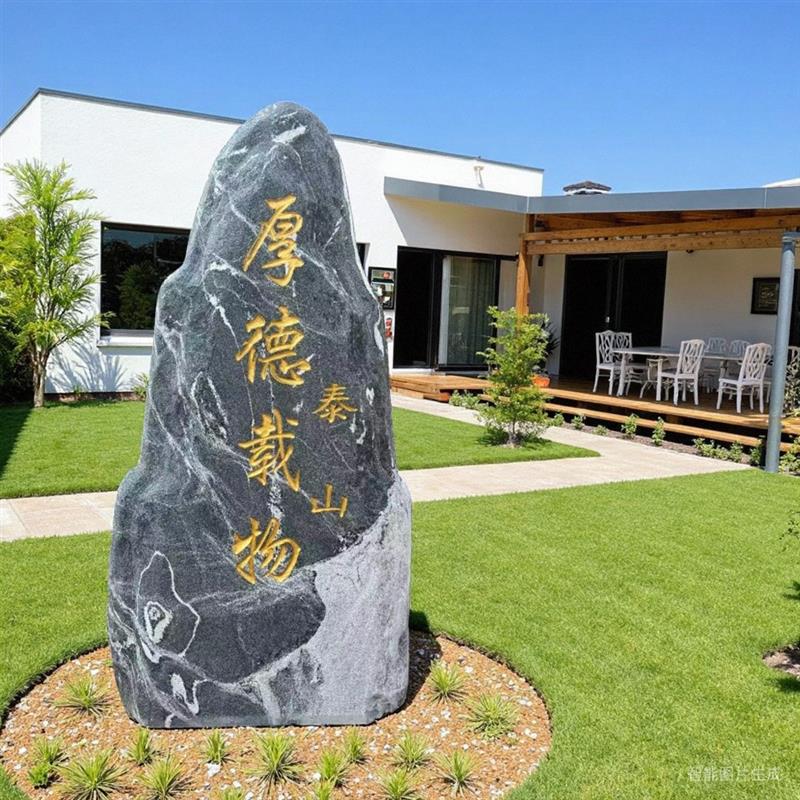 泰山石敢当室外镇宅补缺角室内庭院靠山石刻字门口化路冲原石摆件