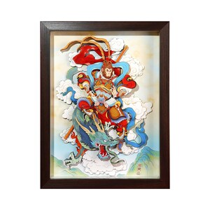 玺语斗战胜佛暖房中式装饰画挂画玄关背景墙入户新中式国潮纸艺中