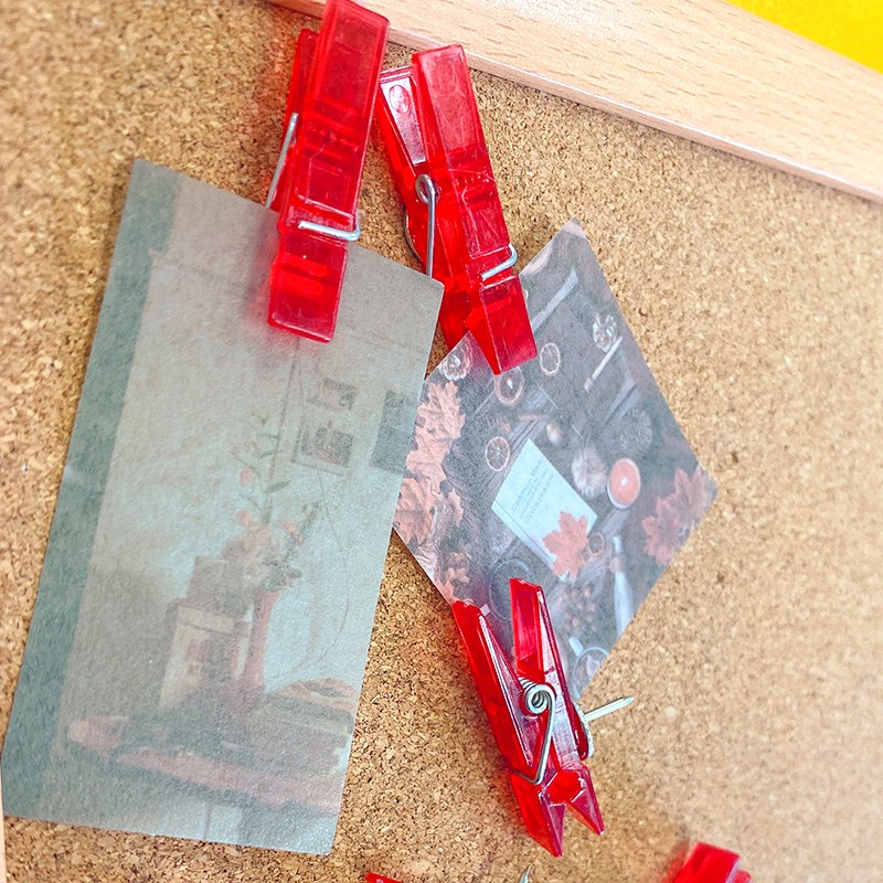 10枚创意透明红色小夹子工字钉可爱大图钉软木板照片墙留言毛毡板图片