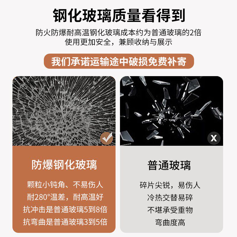 灰蓝色圆形钢化玻璃桌面茶几餐桌面酒店饭店大圆桌玻璃台面家用