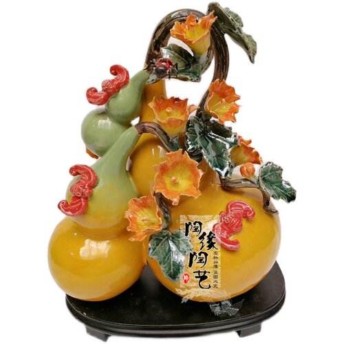 陶瓷工艺品 石湾公仔 招财葫芦 生意兴隆
