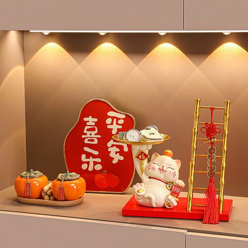 招财猫乔迁之喜装饰新居布置搬家入宅仪式用品礼物全钥匙收纳摆件