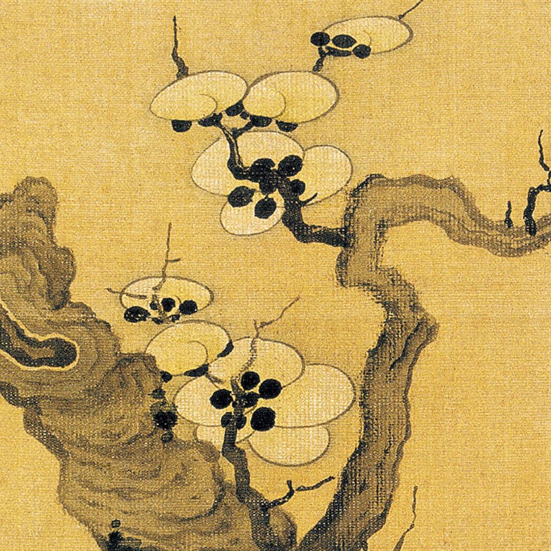 明清古典画陈洪绶花鸟新中式酒店宾馆背景墙有框装饰画客厅油画布
