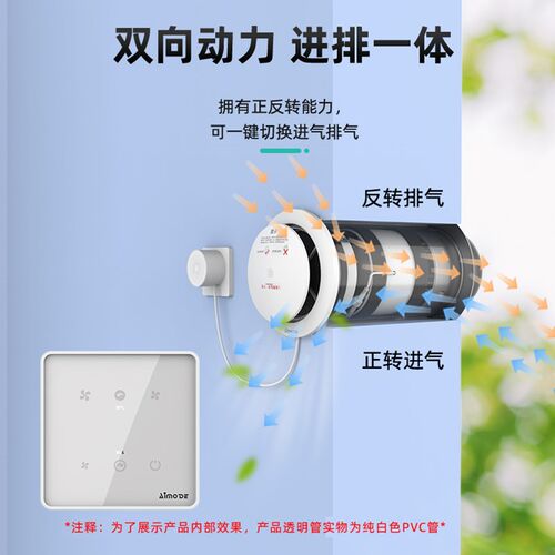 埃默德室内新风系统家用穿墙式通风换气机双向流支持手机APP控制