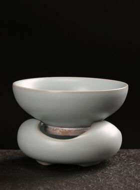 熹言汝窑茶漏架功夫茶具茶叶过滤器茶道配件过滤网架分茶器冰裂纹