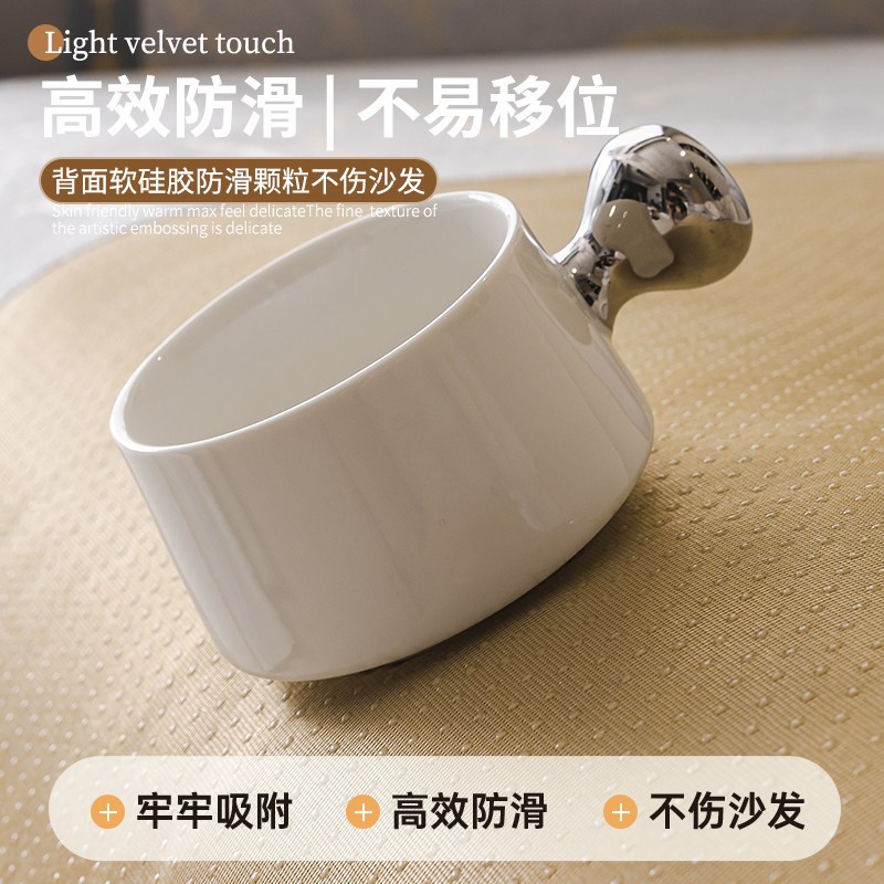 中式新款轻奢四季通用雪尼尔真皮沙发垫子高级感防滑坐垫套罩盖巾