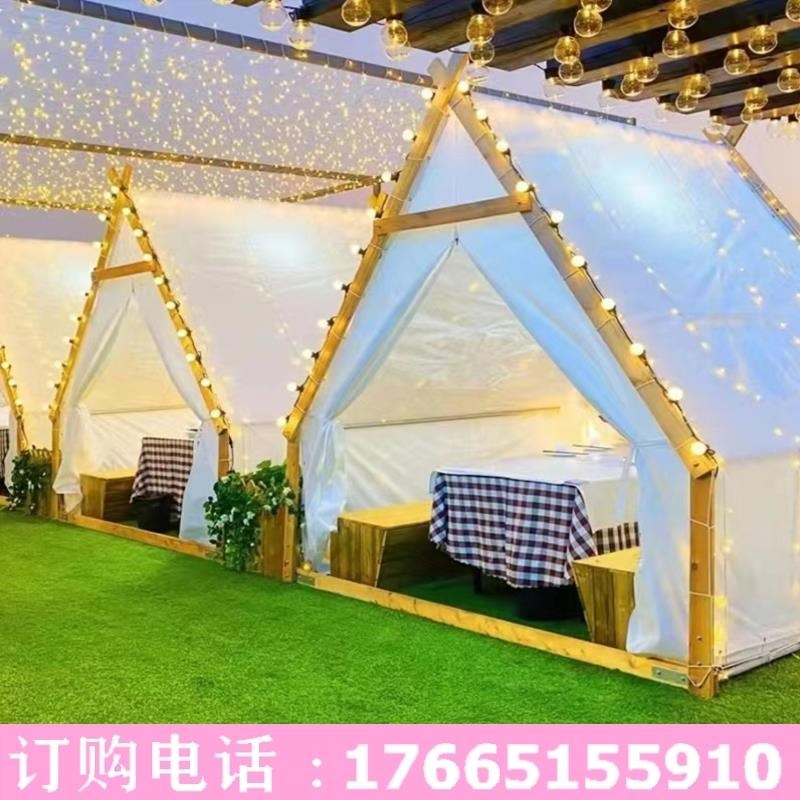 定制网红户外露营帐篷野营天台三角景区民宿防雨餐饮烧烤火锅帐篷