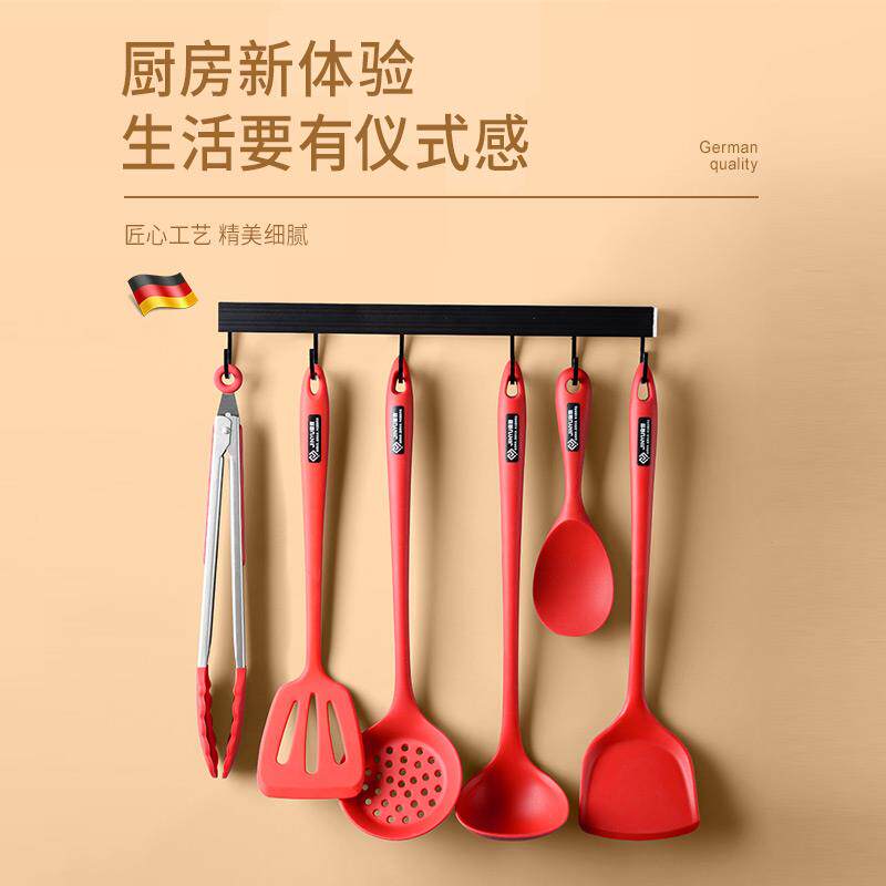 硅胶铲加长不粘锅专用食品级耐高温家用炒菜铲子汤勺锅铲厨具套装