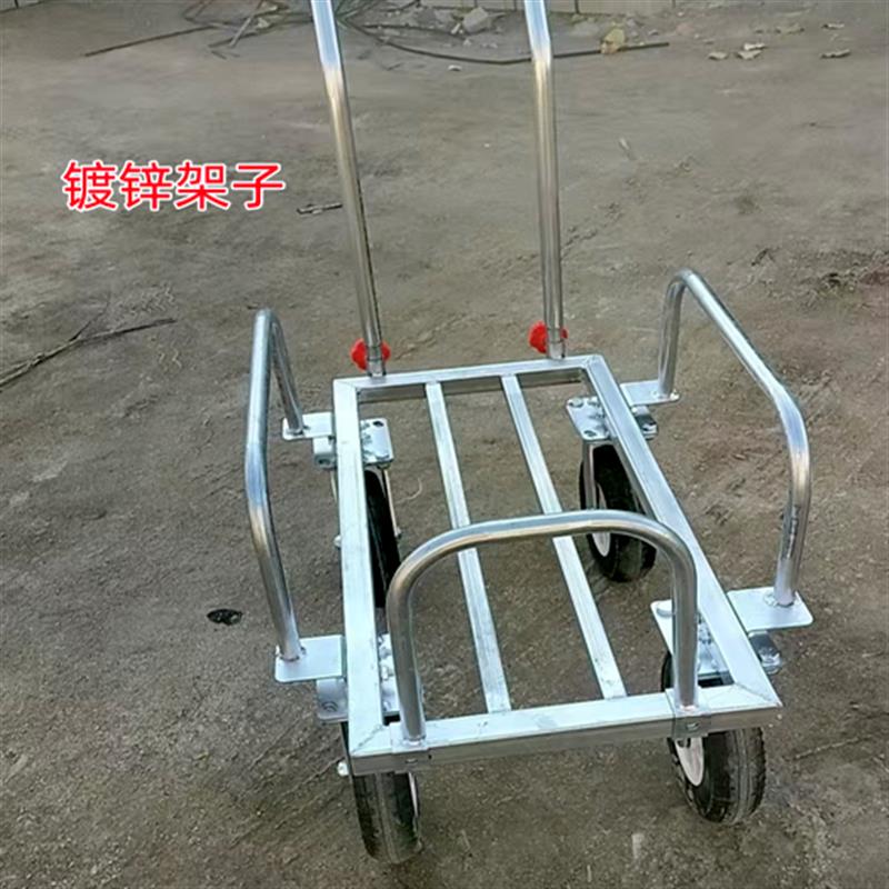 多功能大棚瓜果蔬菜运输车家用8寸轮转向带刹车人力手推车工具车