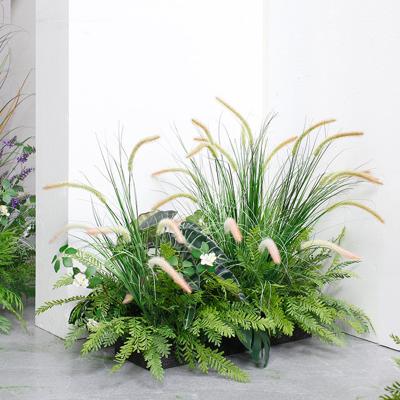 仿真植物猫尾巴草丛芦苇造景展厅布置假绿植装饰饭厅酒店橱窗插花
