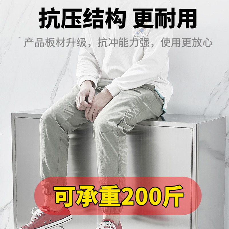 304不锈钢厨房橱柜餐边碗柜家用收纳置物柜矮柜户外阳台储物柜子