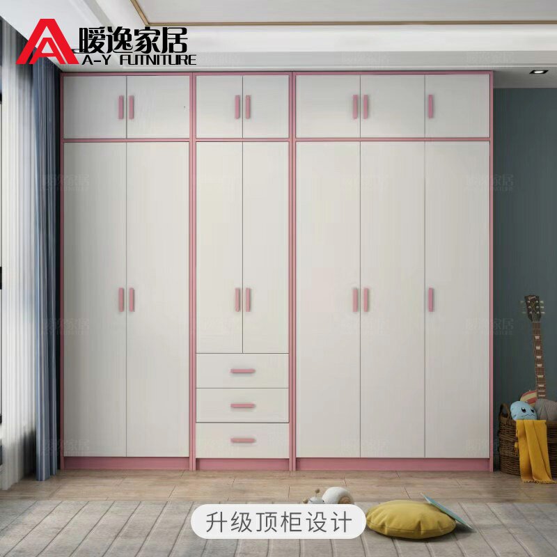 北欧两门衣柜简约现代经济型简易衣柜组装儿童衣柜小户型四门衣橱