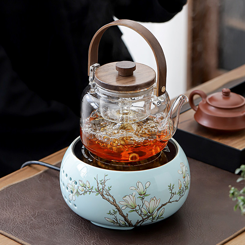 耐高温煮茶壶蒸煮茶壶玻璃电陶炉煮茶器套装茶具烧水壶功夫汤壶