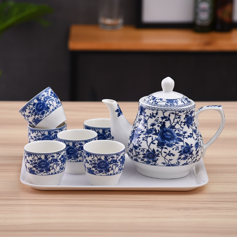 陶瓷水具套装耐热茶壶茶杯套装家用客厅大容量瓷凉开水壶水杯茶具