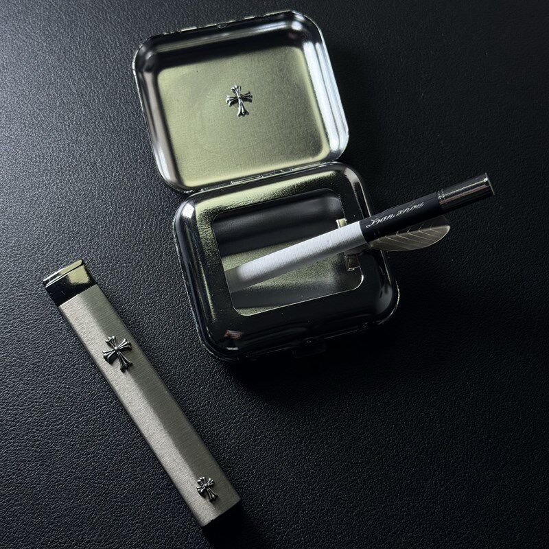复古做旧克罗不锈钢烟灰缸家用便捷个性创意迷你口袋金属高级感